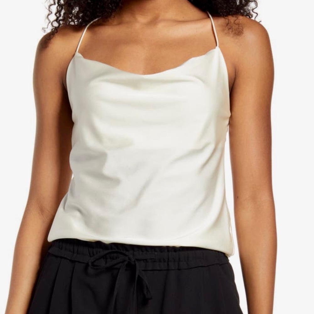 NWOT Lulu’s Cowl Neck Camisole - size medium, champagne/beige